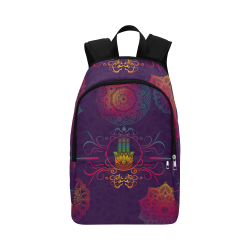 Hamsa Colorful Mandala Fabric Backpack for Adult (Model 1659)