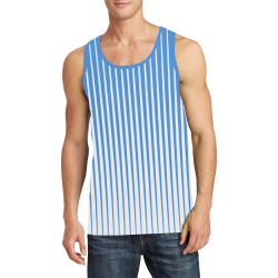 Tapered Blue and White Stripes Men's All Over Print Tank Top (Model T57)