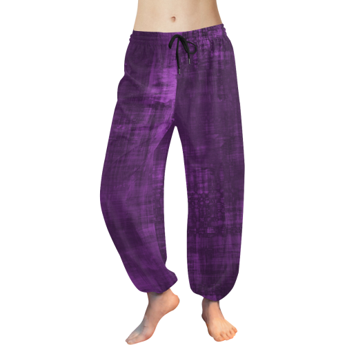 Purple Grunge Women's All Over Print Harem Pants (Model L18) | ID: D2718930