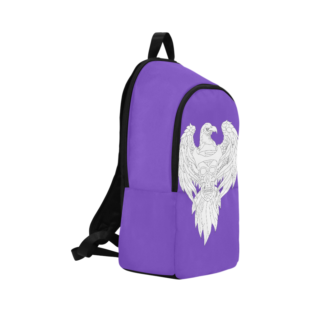 Color Corp Backpack Color Me Eagle Sugar Skull Purple Fabric Backpack for Adult (Model 1659 ...