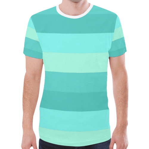 Shades Of Green Stripes New All Over Print T-shirt for Men (Model T45 ...