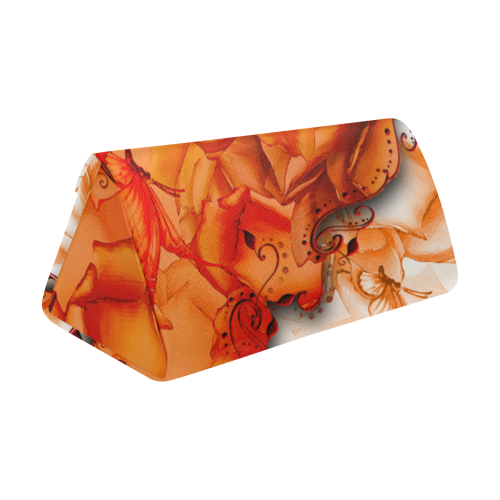 Sorf red flowers with butterflies Custom Foldable Glasses Case