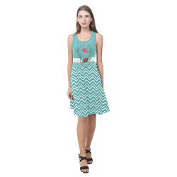 Retro Flamingo Chevron Atalanta Casual Sundress(Model D04)