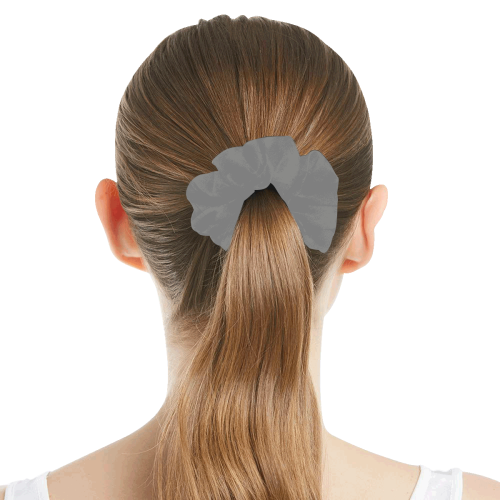 color grey All Over Print Hair Scrunchie