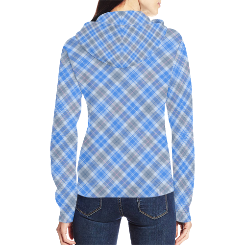 Women's Fall Plaid Pattern Cozy Hoodie main image 0