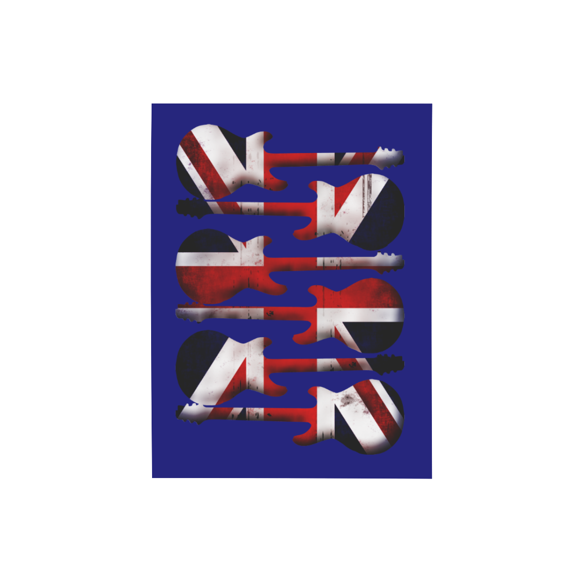 Union Jack British UK Flag Guitars Blue Photo Panel for Tabletop ...