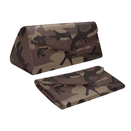 Camo Red Brown Custom Foldable Glasses Case