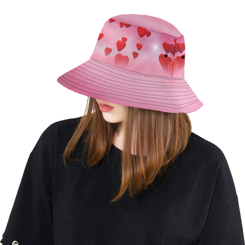 lovely romantic sky heart pattern for valentines day, mothers day, birthday, marriage All Over Print Bucket Hat