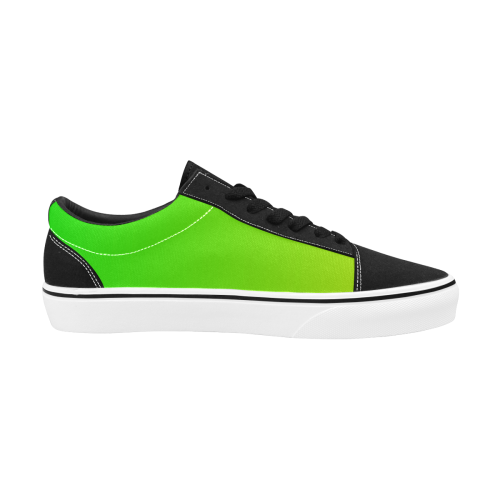 Yellow-Green Ombre Women's Low Top Skateboarding Shoes/Large (Model E001-2)