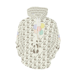 Balloon Panda All Over Print Hoodie for Women (USA Size) (Model H13)