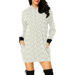 Little Cute Birds All Over Print Hoodie Mini Dress (Model H27)