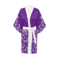 Purple Spring Butterfly Kimono Robe