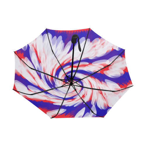 Red White Blue USA Patriotic Abstract Anti-UV Auto-Foldable Umbrella (Underside Printing) (U06)