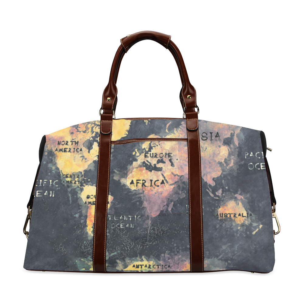 world map OCEANS and continents bag Classic Travel Bag (Model 1643 ...