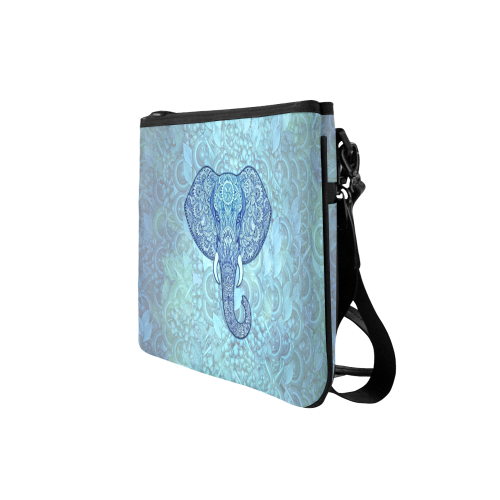 Festival Diwali elephant blue Slim Clutch Bag (Model 1668)