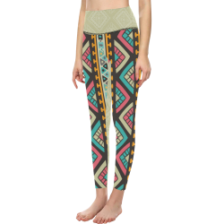 Beautiful Ethnic Tiki Design Women's All Over Print High-Waisted Leggings (Model L36)