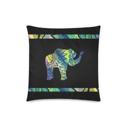 Patchwork Elepant 18x18 Pillowcase Custom Zippered Pillow Case 18"x18"(Twin Sides)