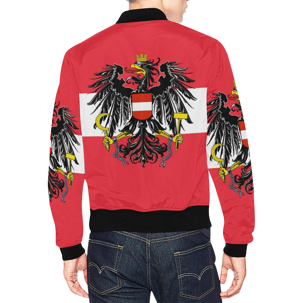AUSTRIA BUNDESADLER All Over Print Bomber Jacket for Men/Large Size ...