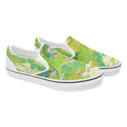 floral 1 retro abstract Men's Classic Slip-On Sneakers (Model E001-3)