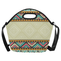 Beautiful Ethnic Tiki Design Neoprene Lunch Bag/Large (Model 1669)