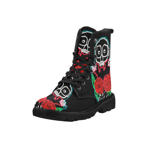 Love You To Neon Death Martin Boots for Women (Black) (Model 1203H)