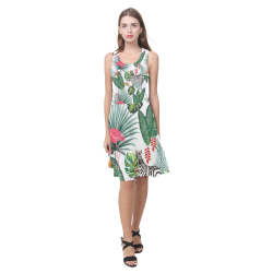 Awesome Flamingo And Zebra Atalanta Casual Sundress(Model D04)