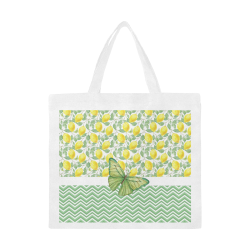 Butterfly And Lemons Canvas Tote Bag/Large (Model 1702)