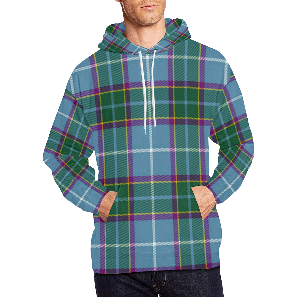 Isle of Man (Laxey Manx) Tartan All Over Print Hoodie for Men (USA Size ...