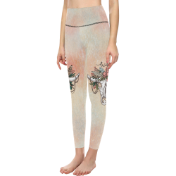 Wild Skull Boho Women's All Over Print High-Waisted Leggings (Model L36)