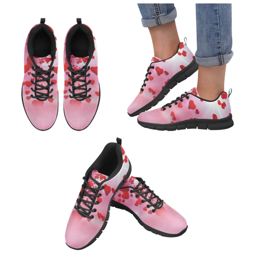 lovely romantic sky heart pattern for valentines day, mothers day, birthday, marriage Women's Breathable Running Shoes (Model 055)