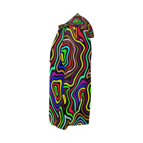 Abstract Wavy Men's Zip Up Hoodie