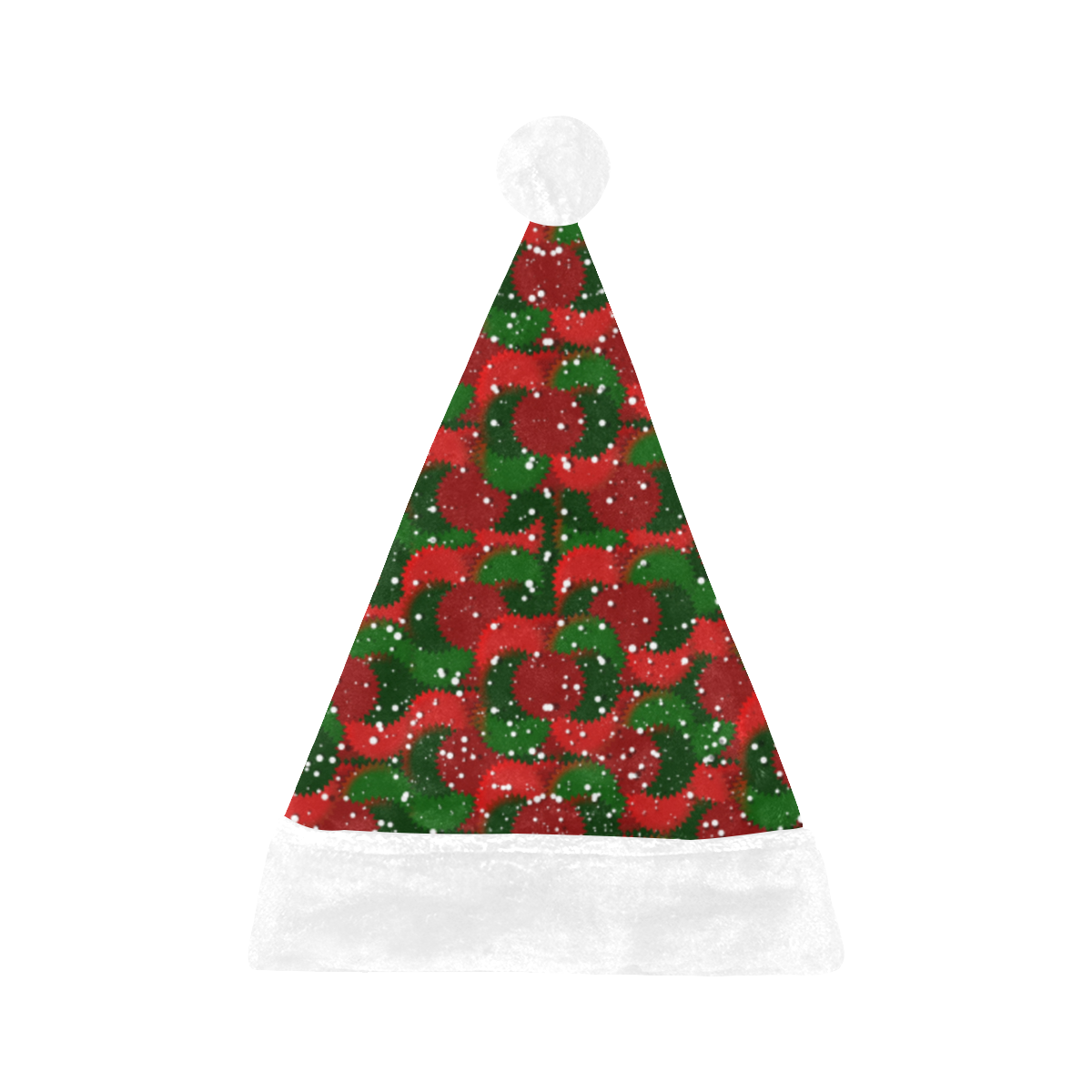 Christmas Snow Red and Green Santa Hat | ID: D4377754