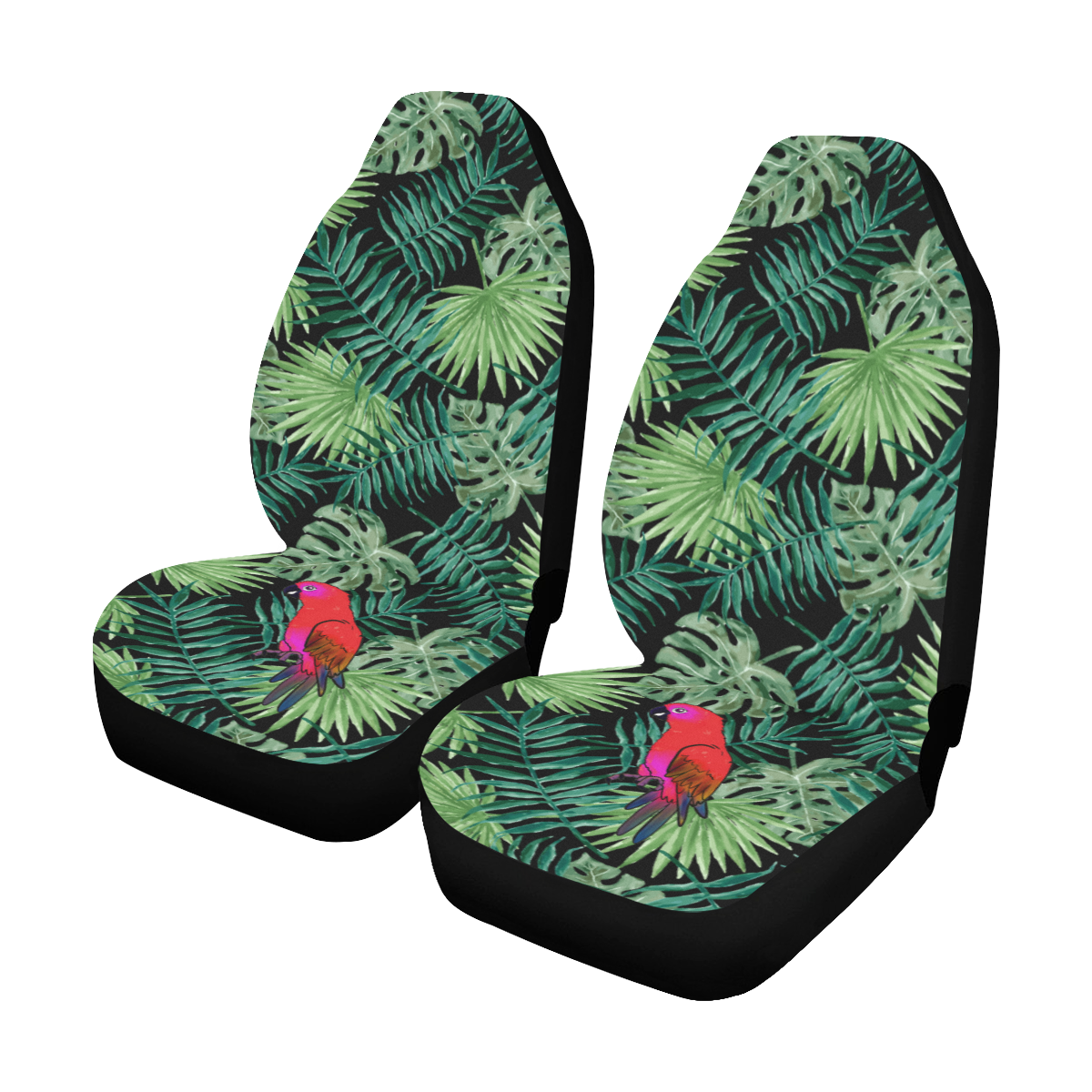 Parrot And Leaves Car Seat Covers (Set of 2) | ID: D4085609