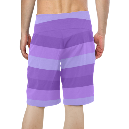 Shades Of Purple Stripes Men's All Over Print Board Shorts (Model L16 ...