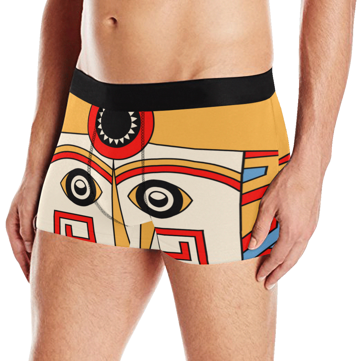 Boxer Aztec Aztec Religion Tribal Men's Boxer Briefs with Merged Design (Model L10 ...