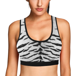 White Tiger Women's All Over Print Sports Bra (Model T52)