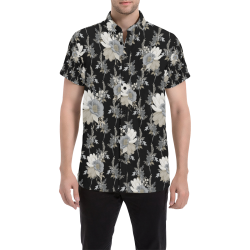 Elegant Flowers Men's All Over Print Short Sleeve Shirt/Large Size (Model T53)
