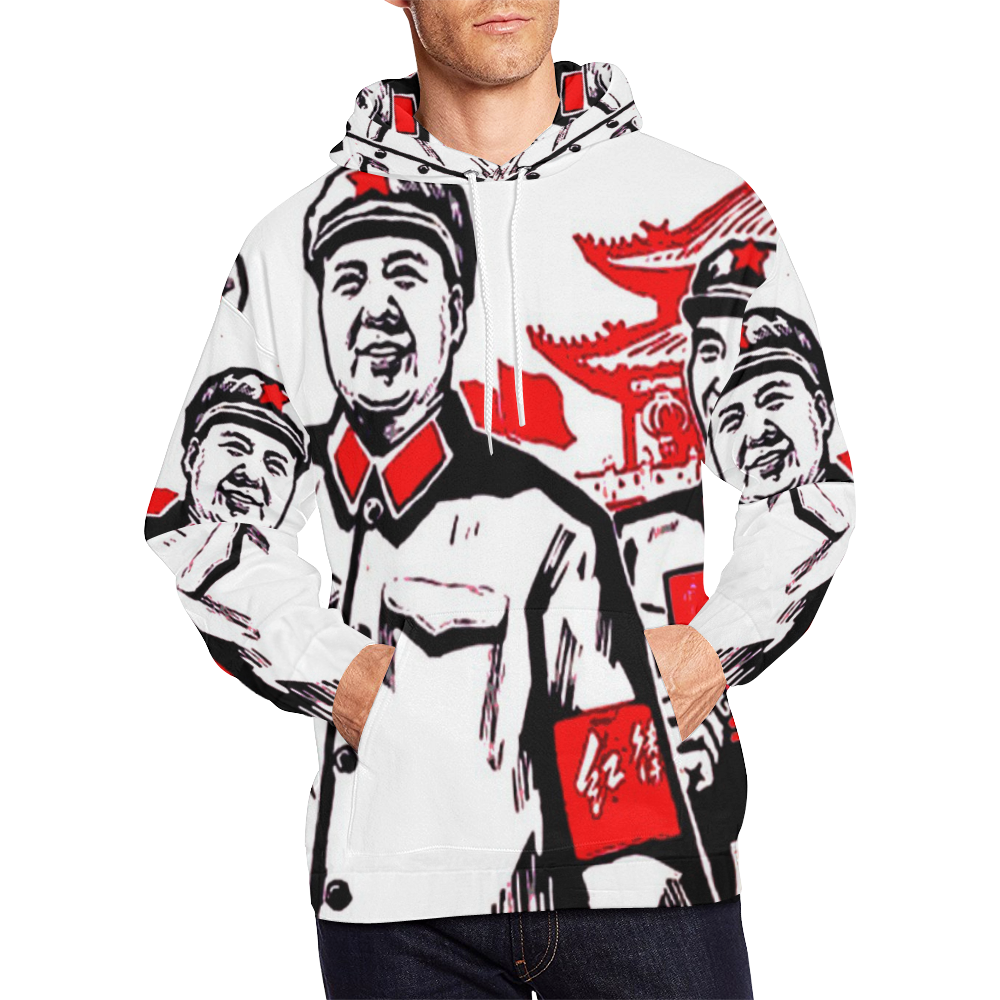 Chairman Mao receiving the Red Guards All Over Print Hoodie for Men ...