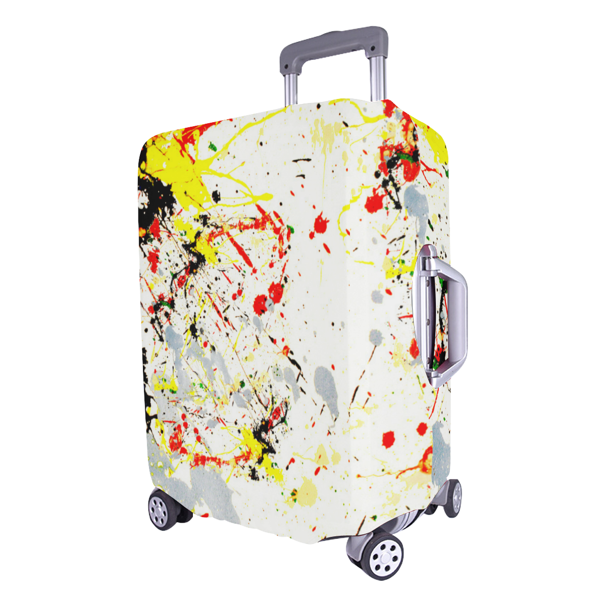 Black, Red, Yellow Paint Splatter Luggage Cover/Large 26"28" ID