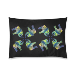 Patchwork Elephant Spiral 20x30 Double Sided Pillowcase Custom Zippered Pillow Case 20"x30"(Twin Sides)