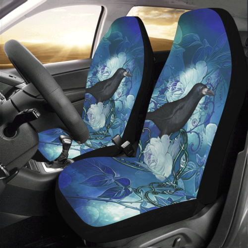 The crow with wonderful  flowers Car Seat Covers (Set of 2)