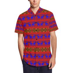 Ugly Sweater - Deal With It Men's Short Sleeve Shirt with Lapel Collar (Model T54)
