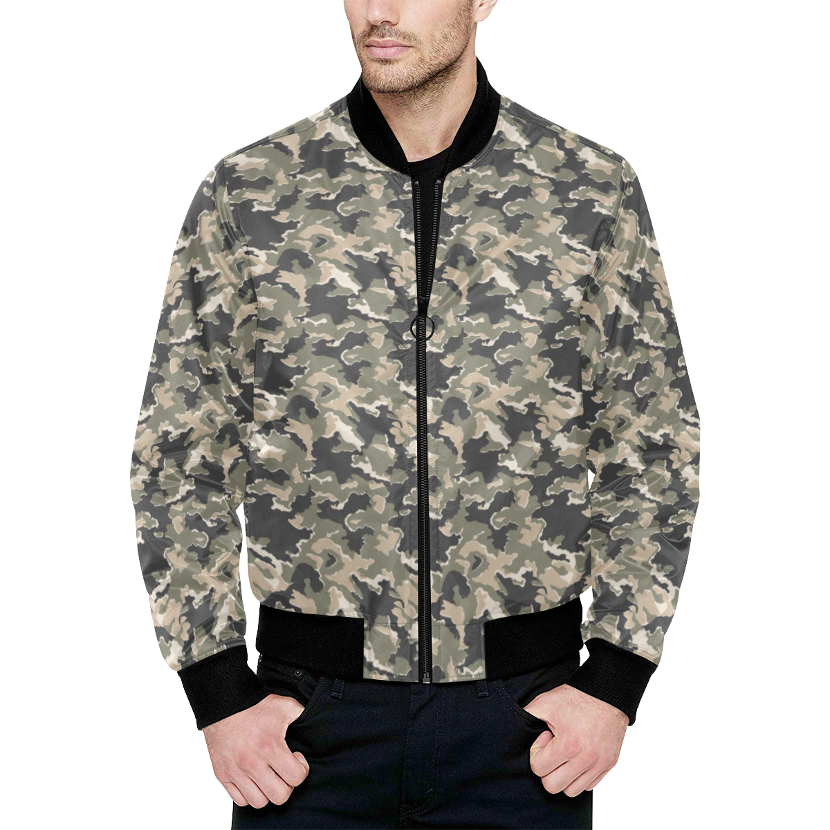 MVD-type-1-Woodland-SMK-100-cm All Over Print Quilted Bomber Jacket for ...