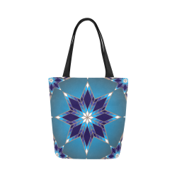 Morning Stars Circle Blue Canvas Tote Bag (Model 1657)