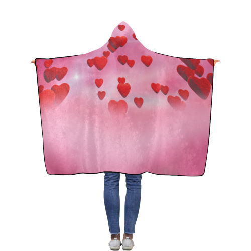 lovely romantic sky heart pattern for valentines day, mothers day, birthday, marriage0 Flannel Hooded Blanket 40''x50''
