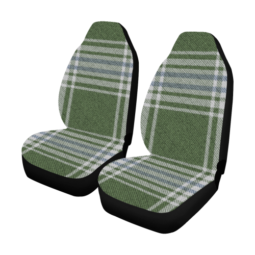 Green Blue Plaid Car Seat Covers (Set of 2)