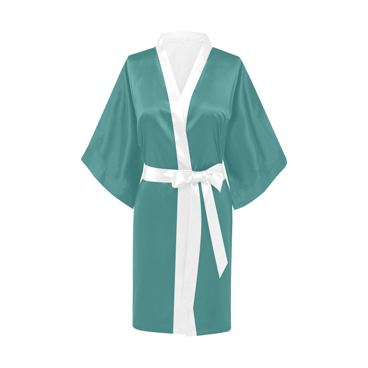 Extreme Eucalyptus Green Solid Color Kimono Robe | ID: D3573879