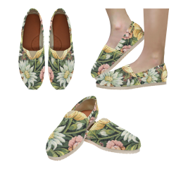 grandma's vintage floral couch material Women's Classic Canvas Slip-On (Model 1206)