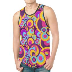 Retro Circles Groovy Violet, Yellow, Blue Colors New All Over Print Tank Top for Men (Model T46)