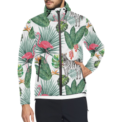 Awesome Flamingo And Zebra Unisex All Over Print Windbreaker (Model H23)